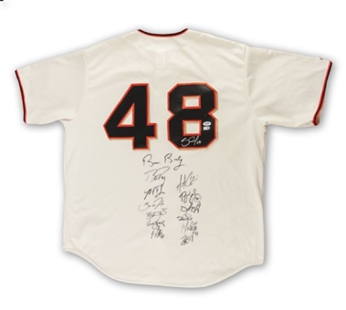 Pablo Sandoval Jersey Signed By 15 Giants Including Sandoval, Cain, Bochy and Posey(MLB Auth)